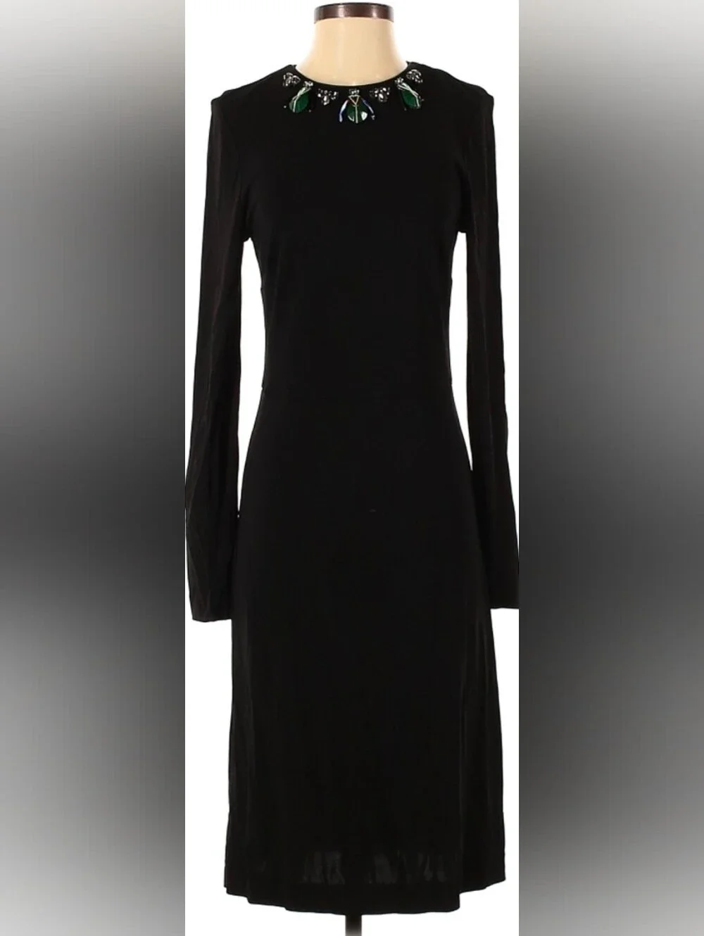 Tory Burch Black Long-Sleeve Midi Dress